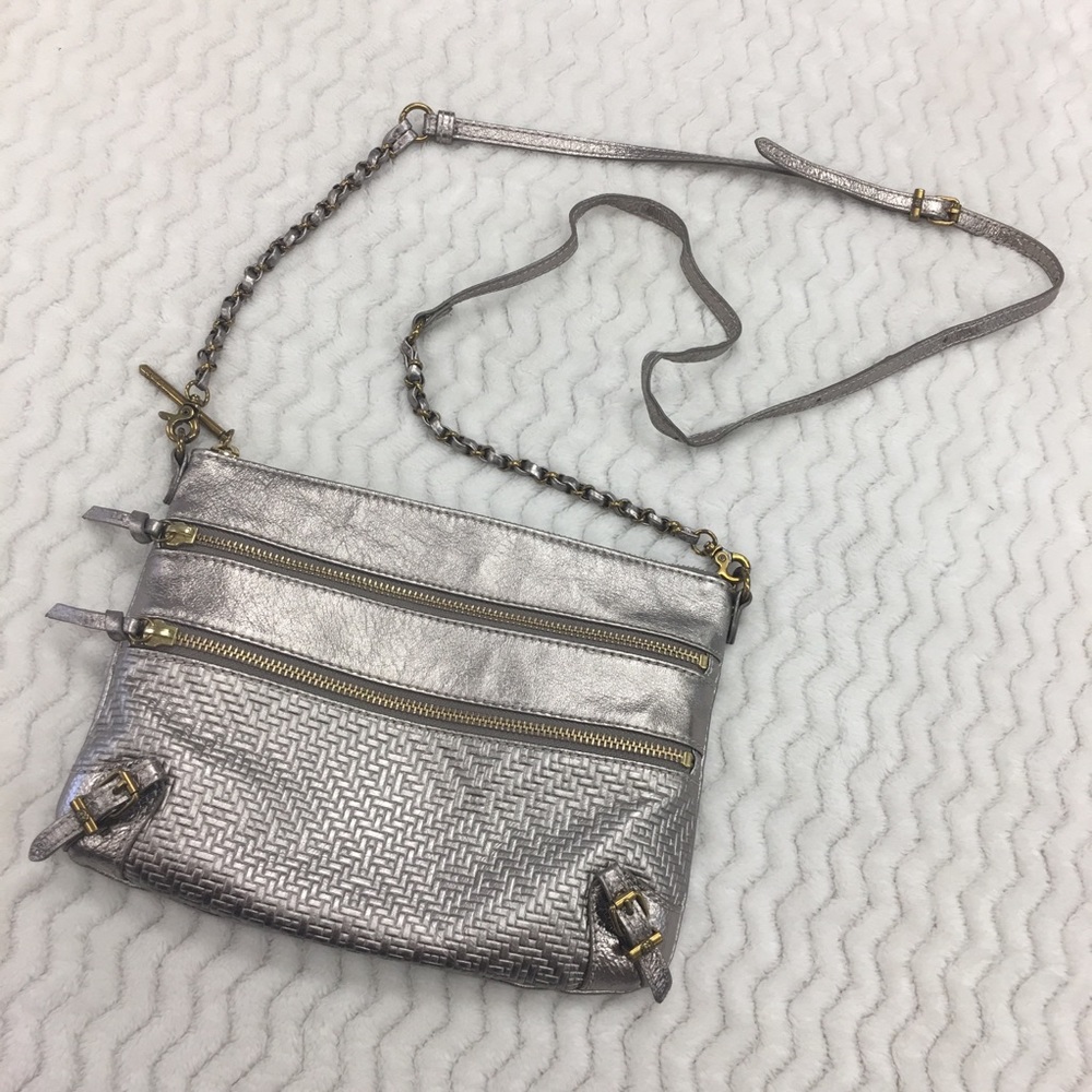 Elliott Lucca Double Zip Metallic Crossbody